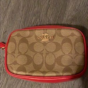 Red coach belt bag